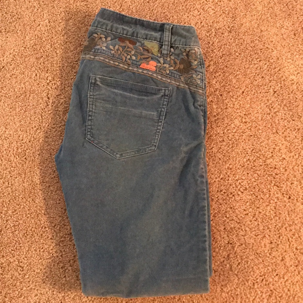 Free People embroidered corduroy pants